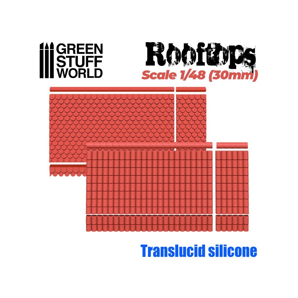 Moule en Silicone - Toits 1/48 (30mm)