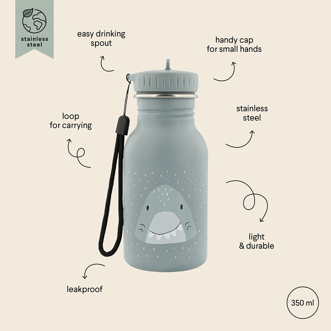 Trixie rvs drinkfles mr. shark - 350 ml