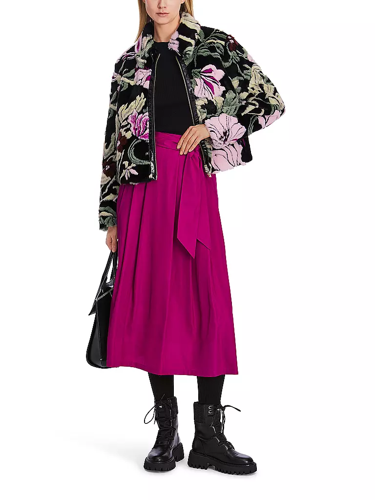 MARC CAIN Jacke in Felloptik schwarz