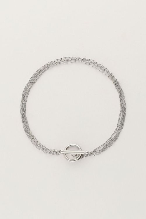 Minimalistische armband met 4 kettinkjes en slotje