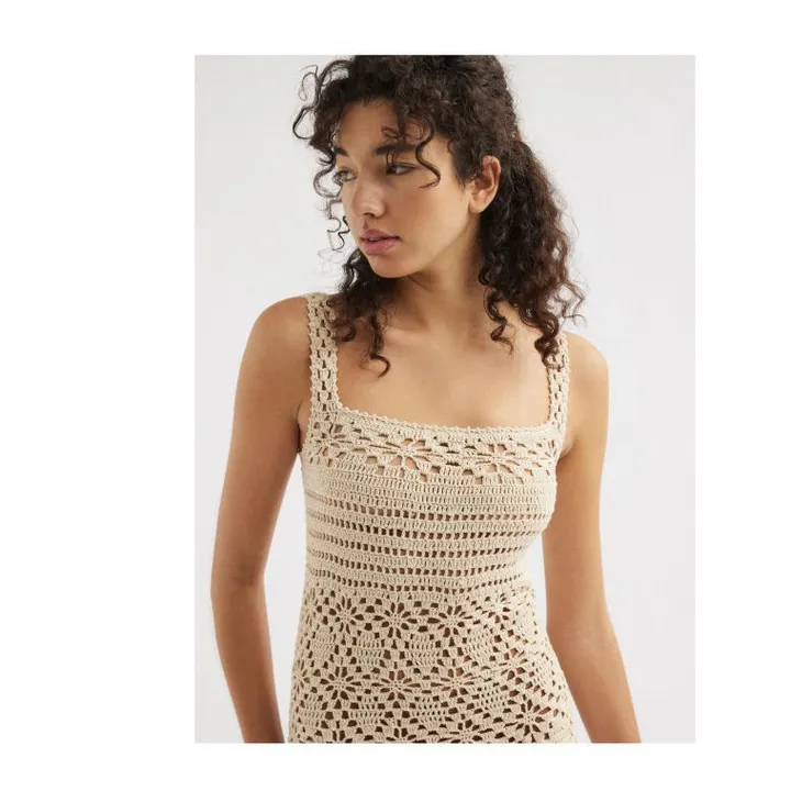 She Made Me Robe Midi Edith Crochet | Ivoire