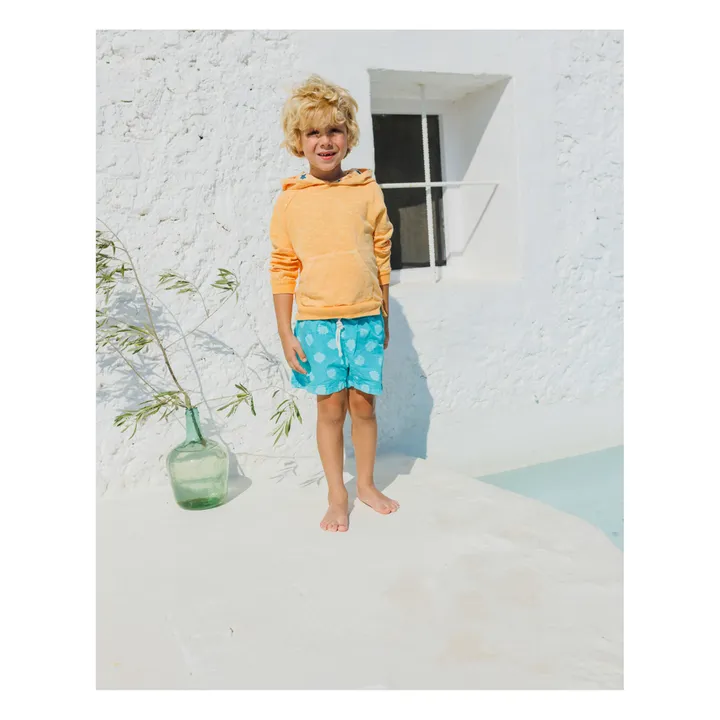 Búho Short de Bain Coquillages | Bleu Vert