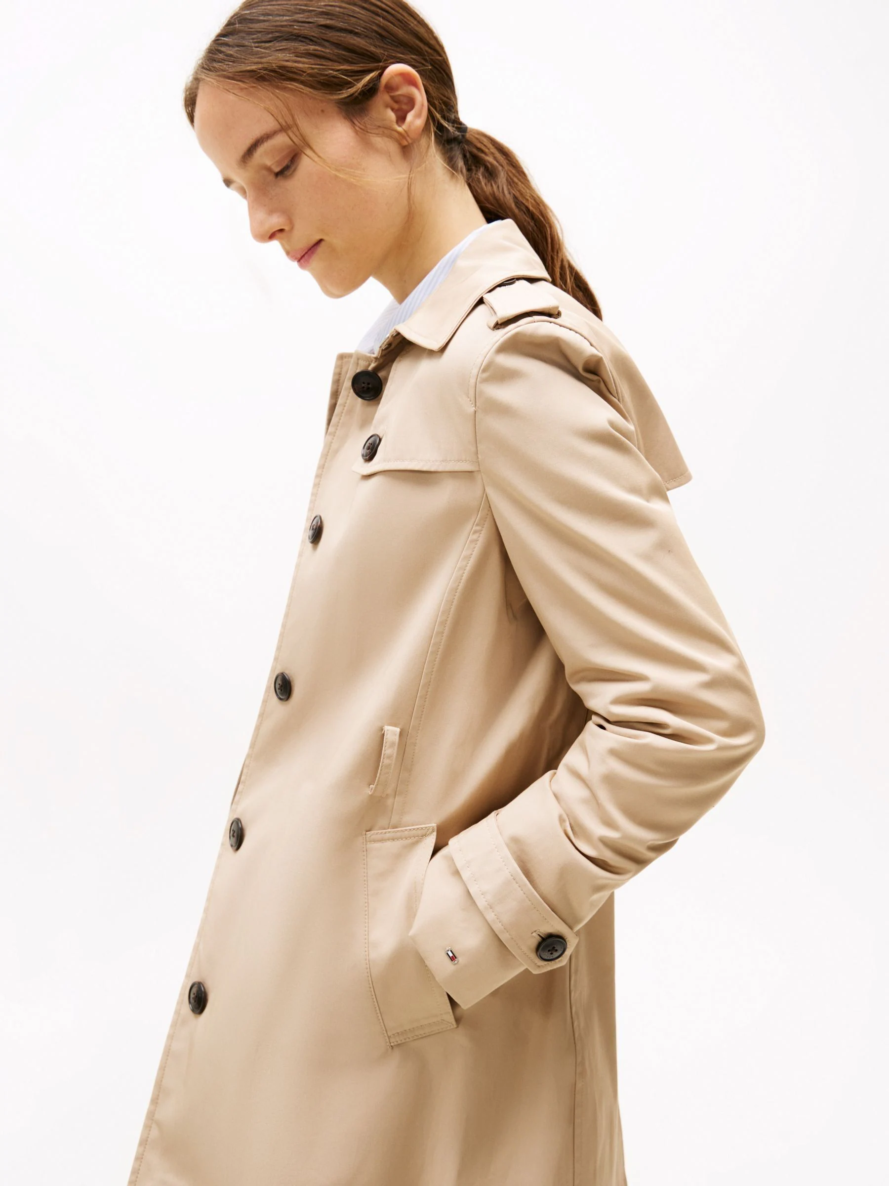 Tommy Hilfiger - Klassieke trenchcoat met korte overslag