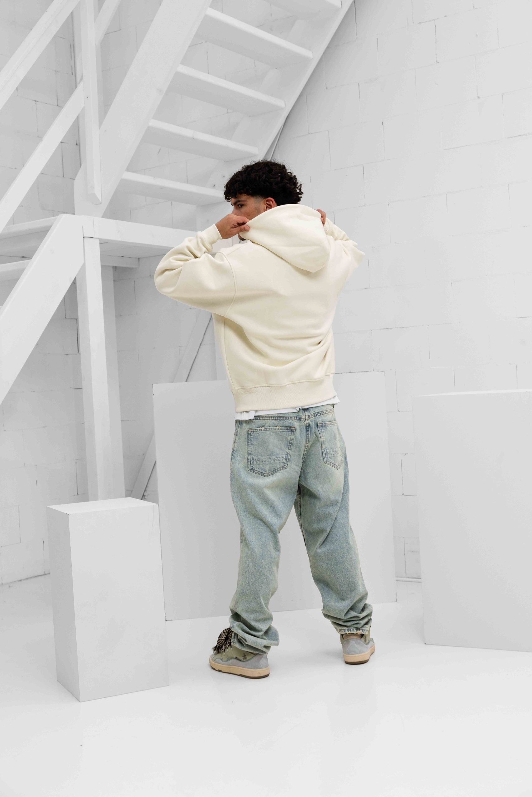 Croyez Art Gallery Zip Hoodie Heren Gebroken Wit