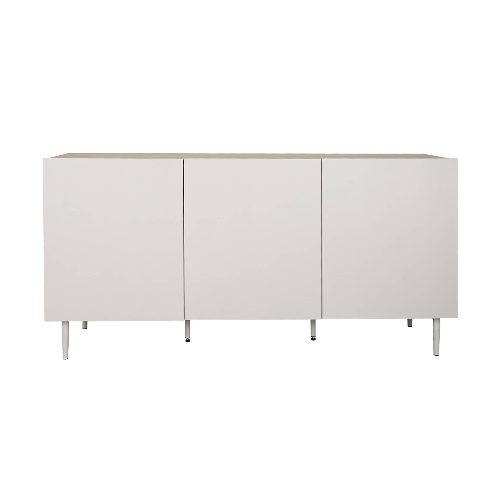 sweeek - Dressoir met 3 deuren metaal en houtdecor 150cm