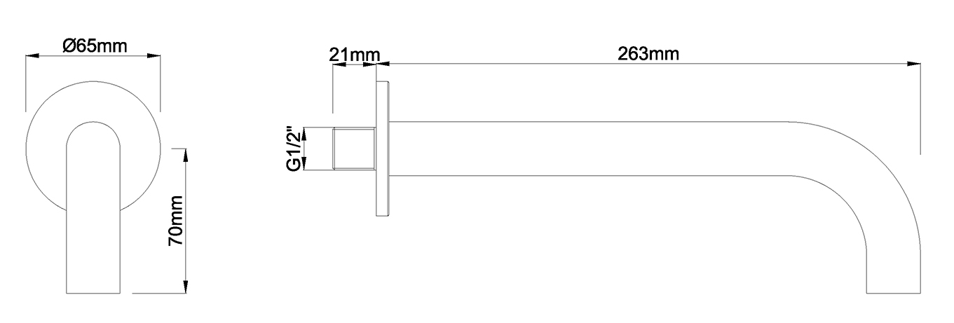 Mueller Ferro inbouw muuruitloop 25cm verouderd ijzer