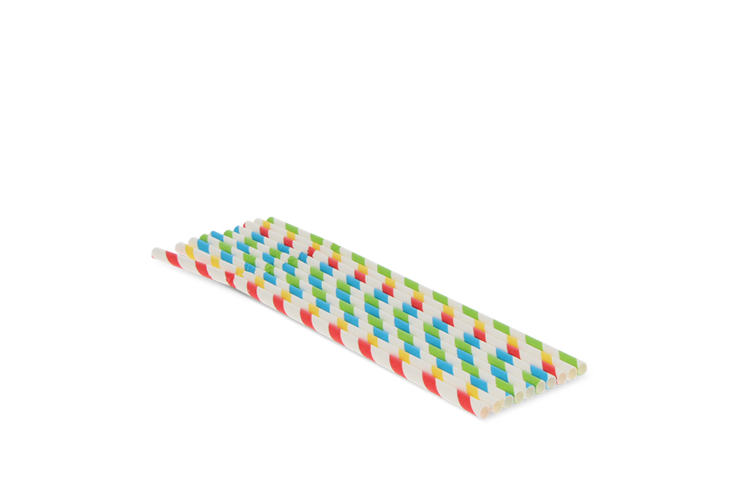 Papieren buigrietjes kleurenmix 240x6mm FSC®Mix BIO