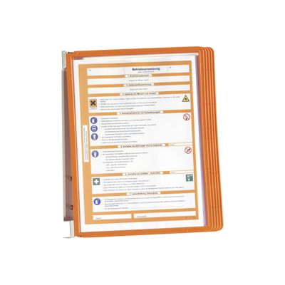 Durable Vario - Support mural métallique avec 5 pochettes A4 - orange