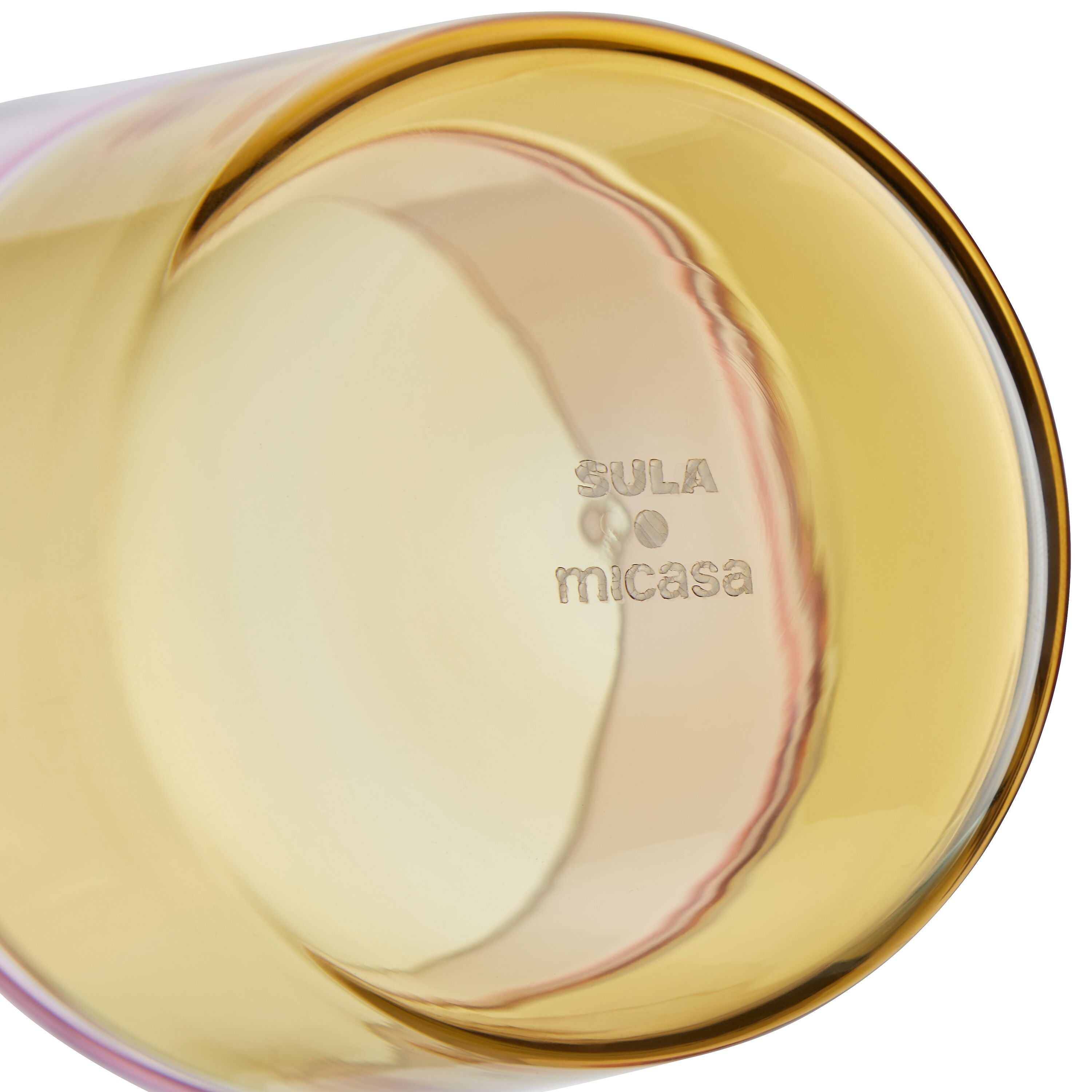 SOLE WASSERGLAS GELB/PINK D9XH10CM - Rosa / H: 10.0 cm