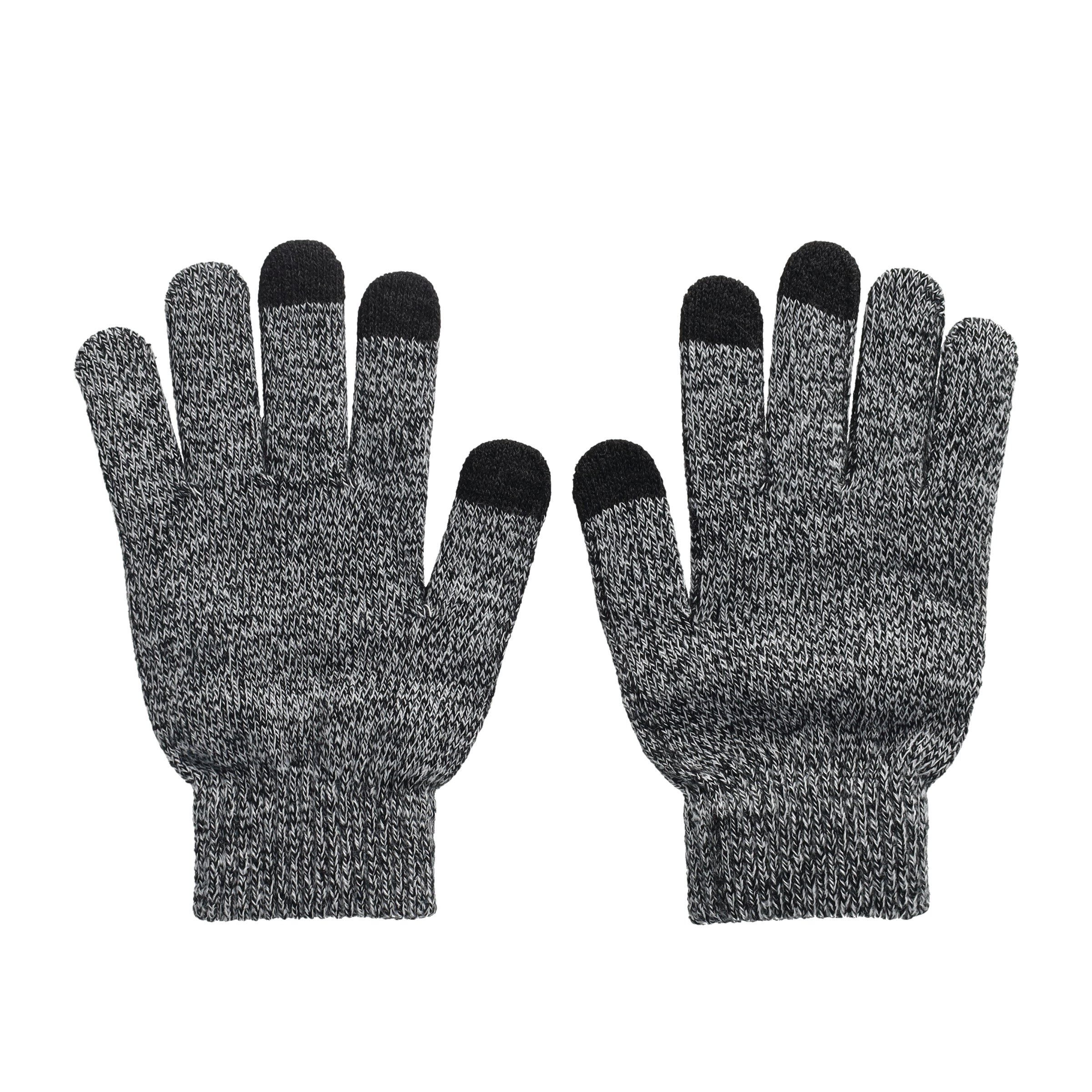 (3-tlg. Set) Unisex Winter Schlauch Schal / Mütze / Touchscreen Handschuhe (OneSize) - Grau