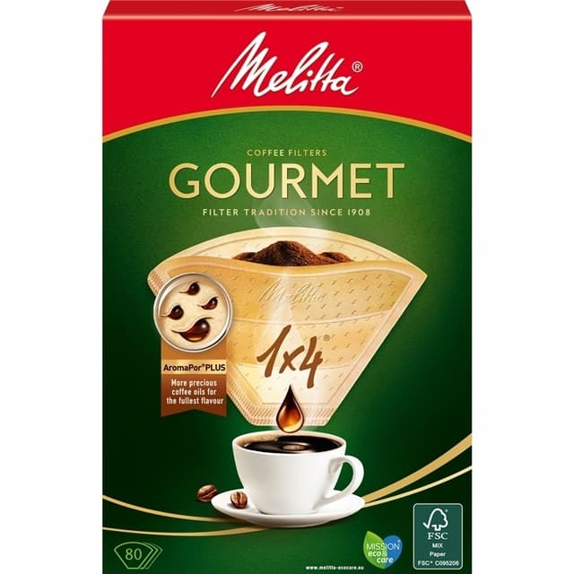 Melitta Kaffefilter Gourmet 1X4 Oblekt