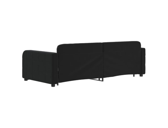 VIDAXL - Lit de jour avec lit gigogne noir 90x200 cm velours