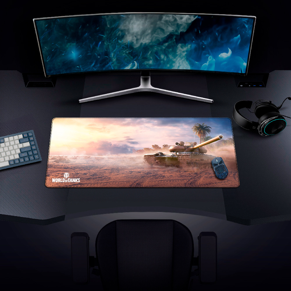 (90x42cm) World of Tanks Gaming Mauspad Mausmatte mit Rutschfester Unterseite - Vz. 55