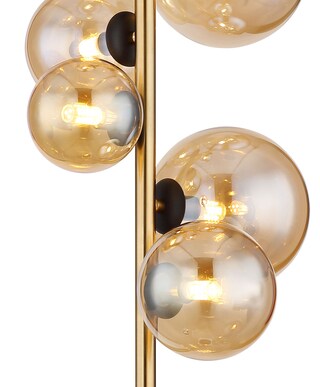 GLOBO LED Retrofit Stehlampe Riha 28,5x26,5cm 155cm messingfarbig /amber