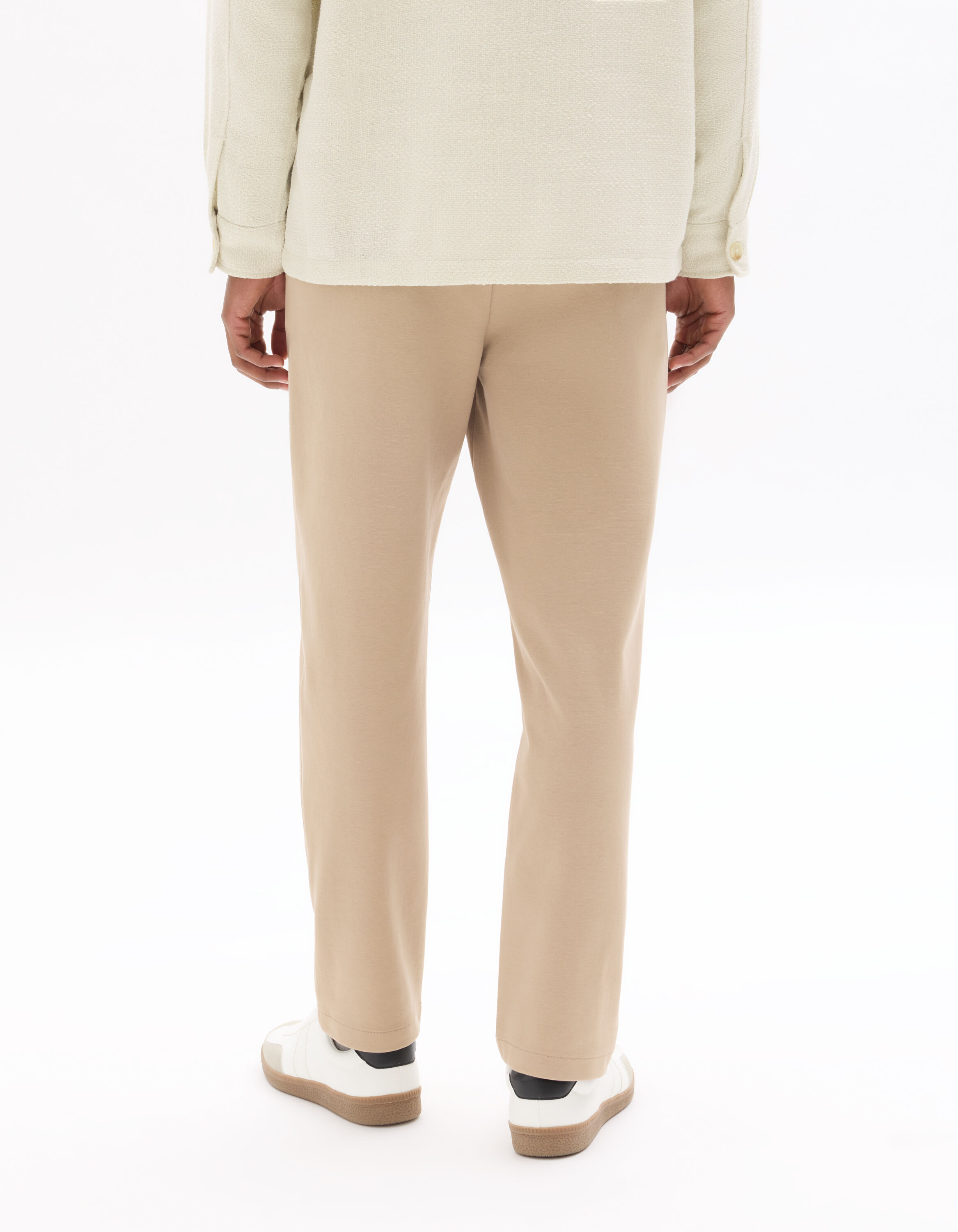 Pantalon chino slim en maille - beige