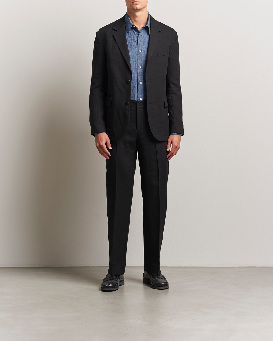 J.Lindeberg Alban Unlined Super Linen Blazer Black