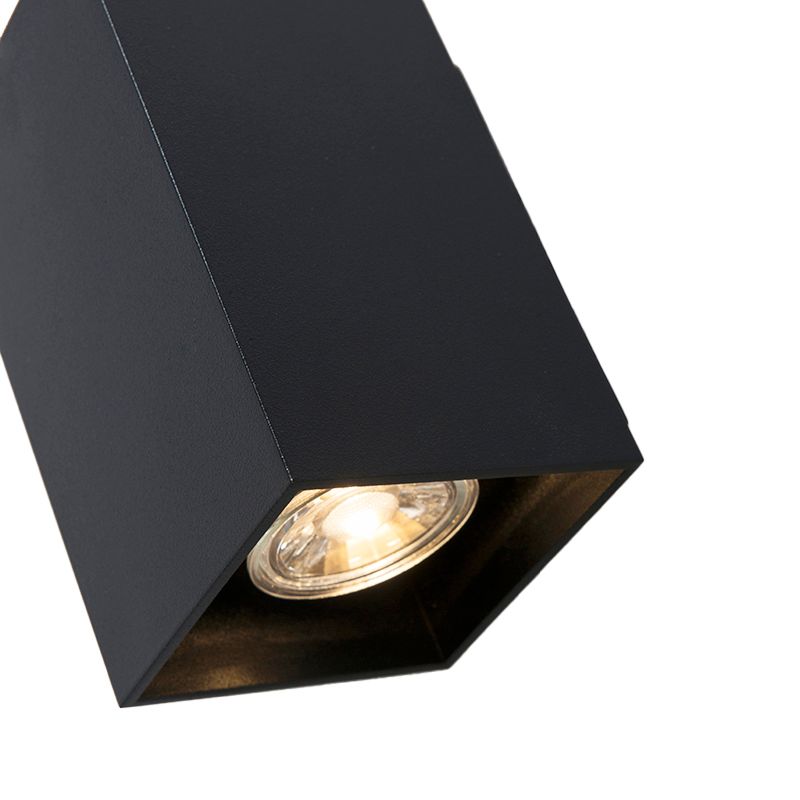 Moderne wandlamp zwart vierkant 2-lichts - Sandy