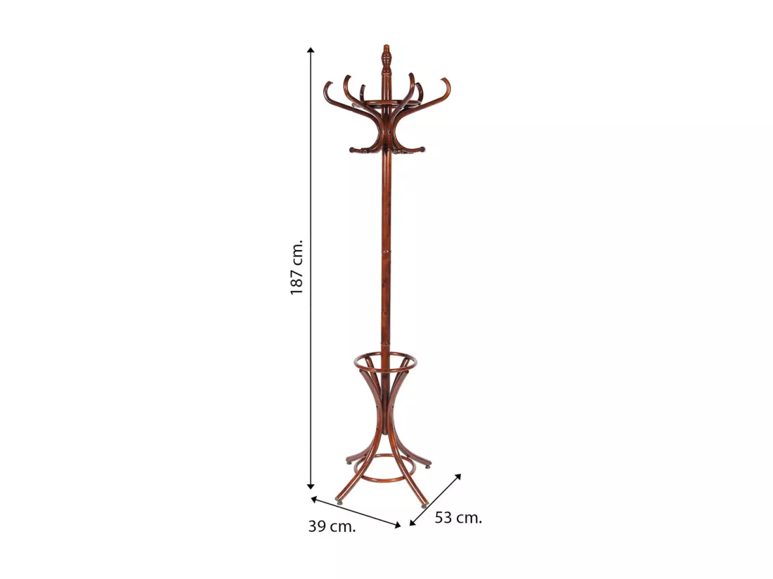Porte-manteau sur pied marron en bois 53x39x187h