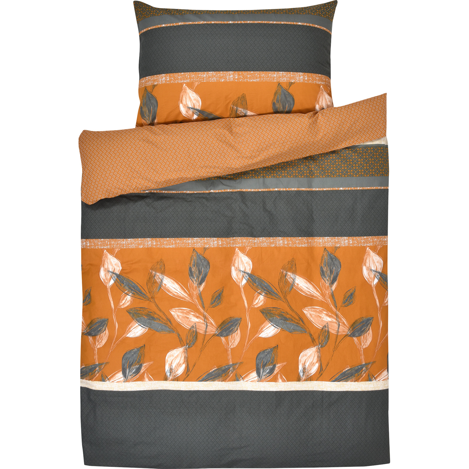 Bettwäsche orange 160x210 65x100 Bettanzug Nord