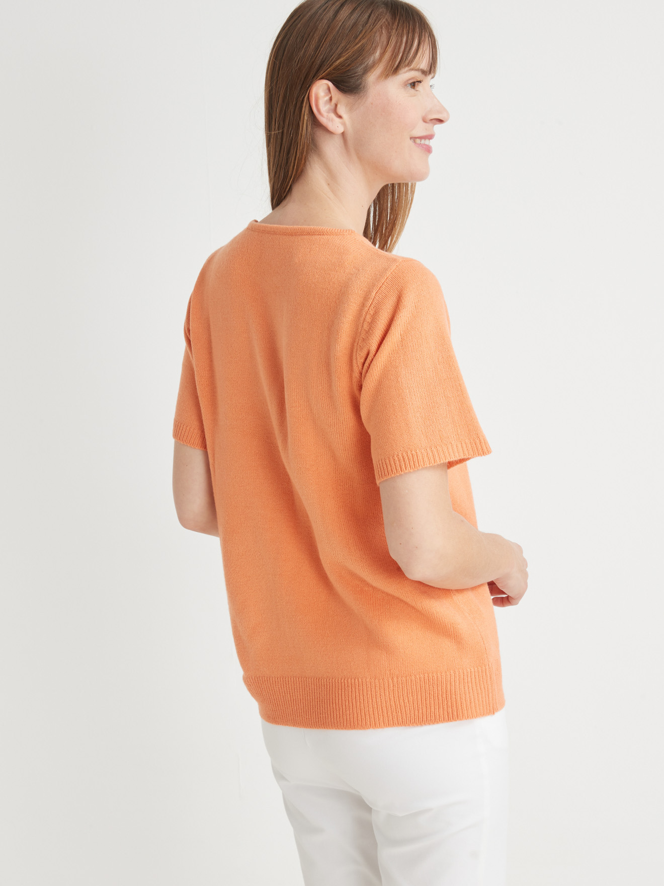 Pull manches courtes encolure ronde