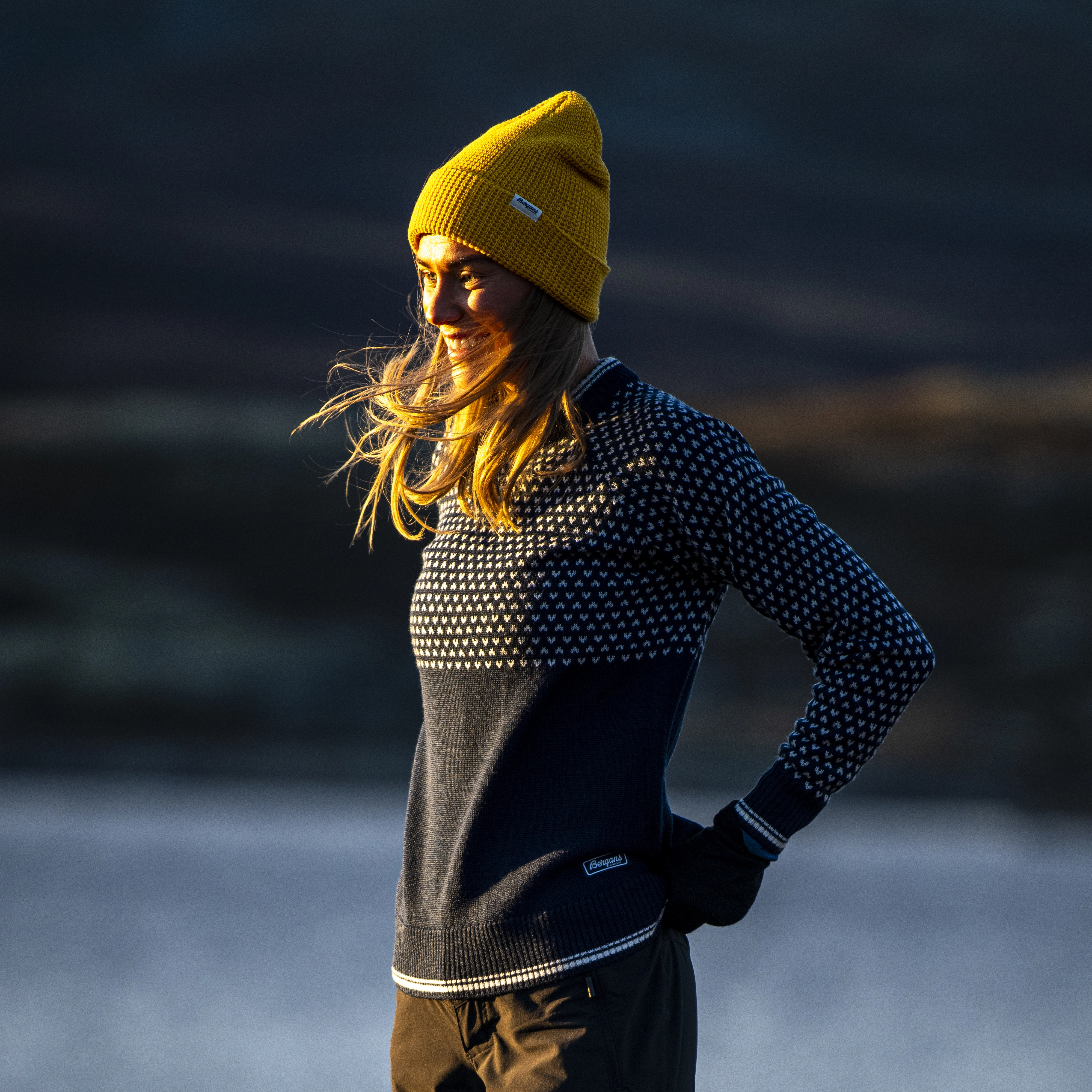Alvdal Wool W Jumper Navy / Vanilla White