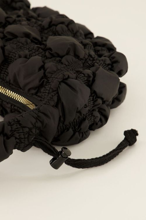 Zwarte puffer crossbody tas