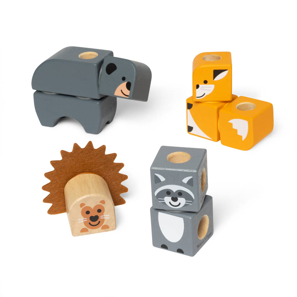 Melissa & Doug Blockables bosvrienden blokkenset 16-delig