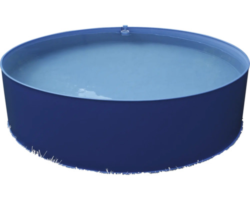 Opzetzwembad van staalwand Planet Pool rond Ø 350x90 cm zonder accessoires wit met blauwe overlapping