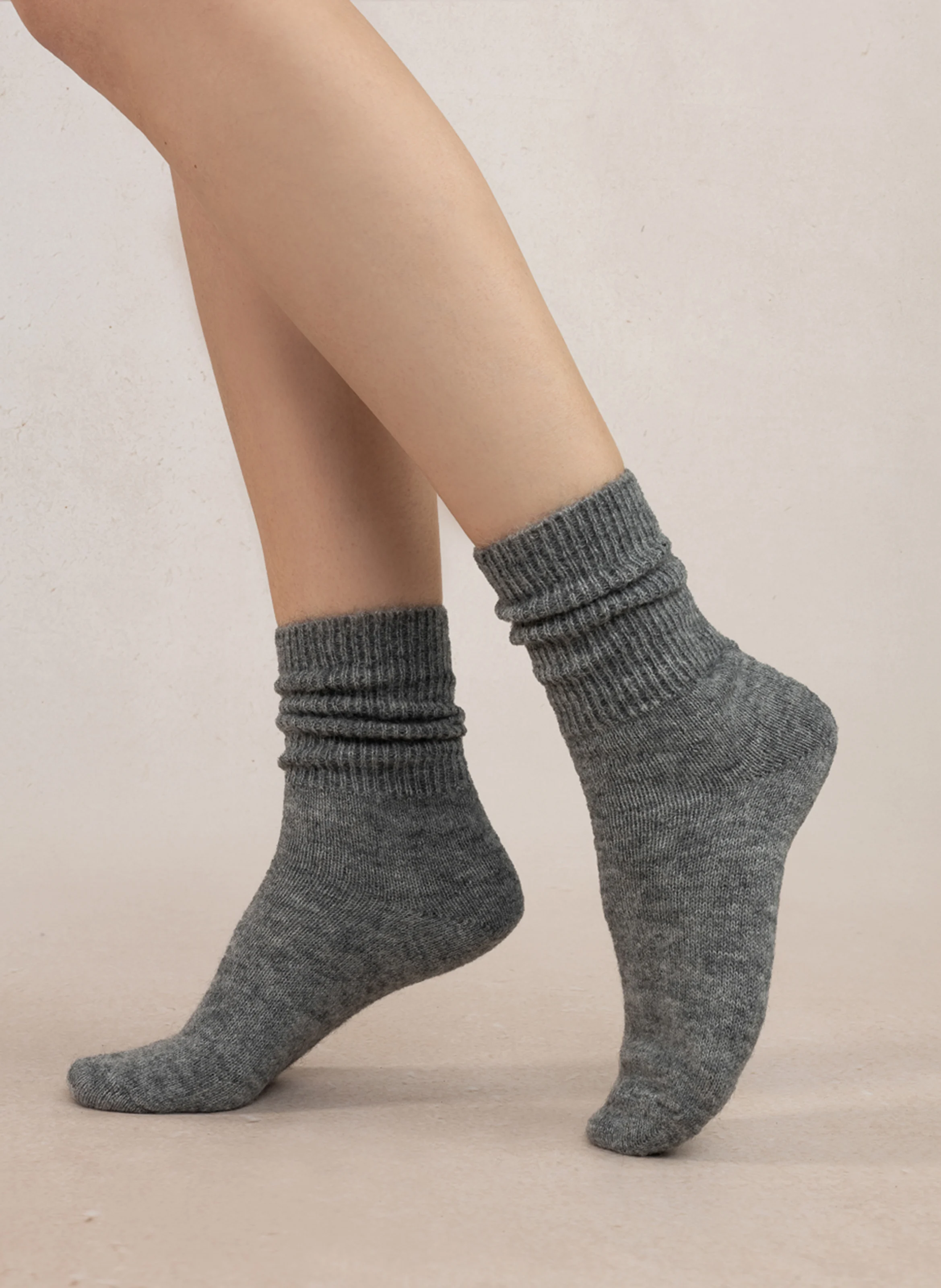 Chaussettes en laine mélangée | Gris