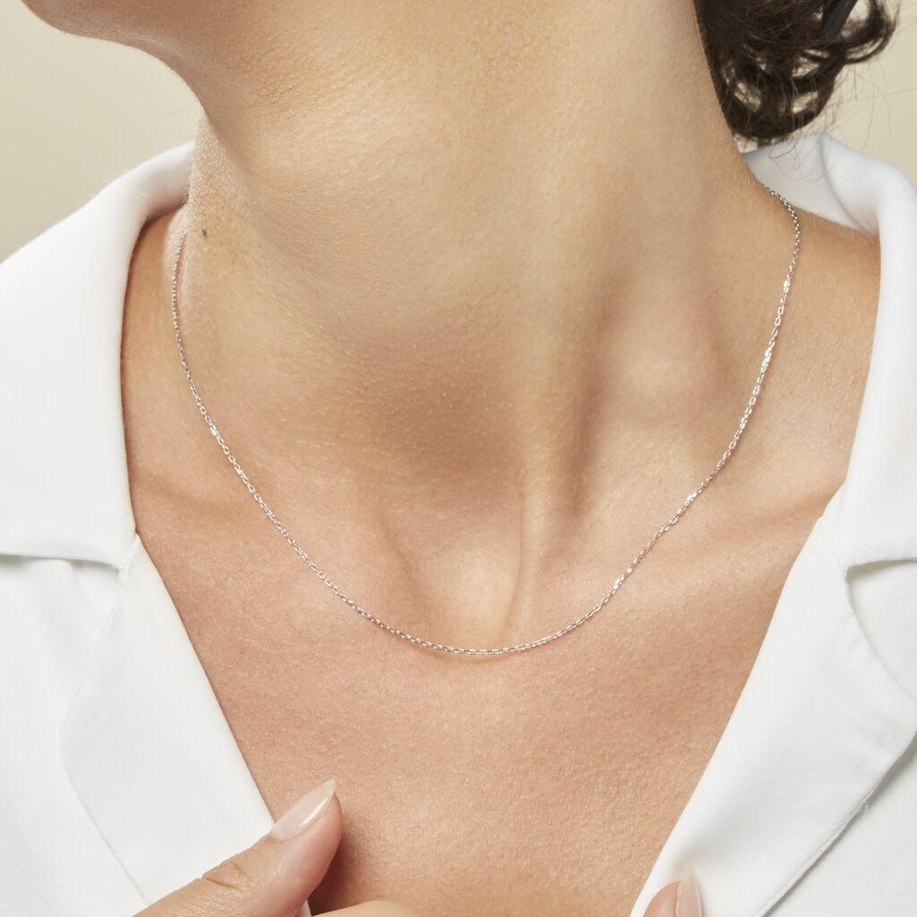Chaîne Igoa Maille Forçat Diamantee Or Blanc