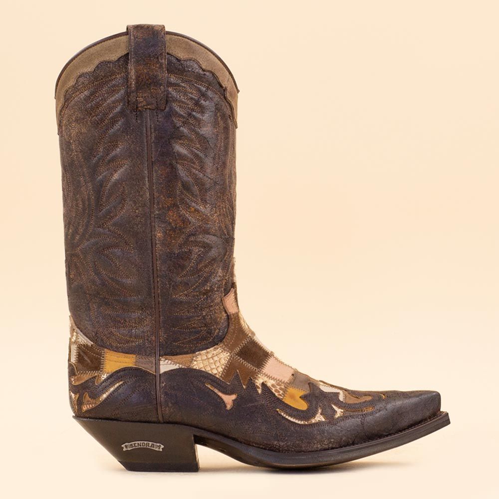 Sendra cowboyboots 15511 Python Marron patchwork