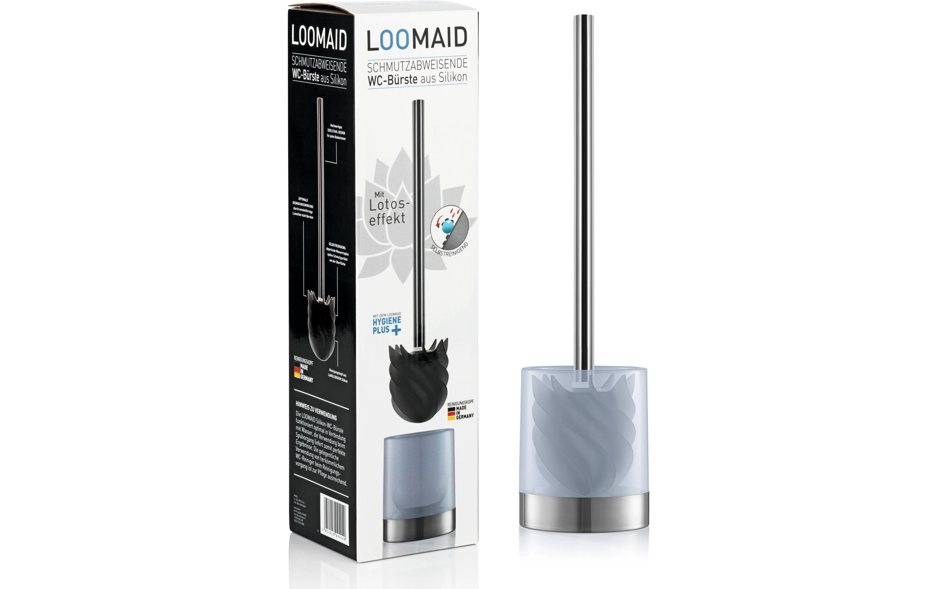 Toilettenbürste LOOMAID aus Silikon, Grau, schmutzabweisendSilikon WC-Bürste