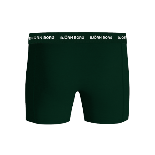 Björn Borg Cotton Stretch 5-pak Boxershorts, Mørkegrøn/Sort/Print, M