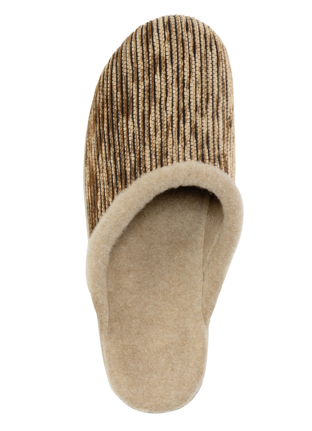 Laurina Pantoffel aus changierendem Cord-Material mit Filzbesatz