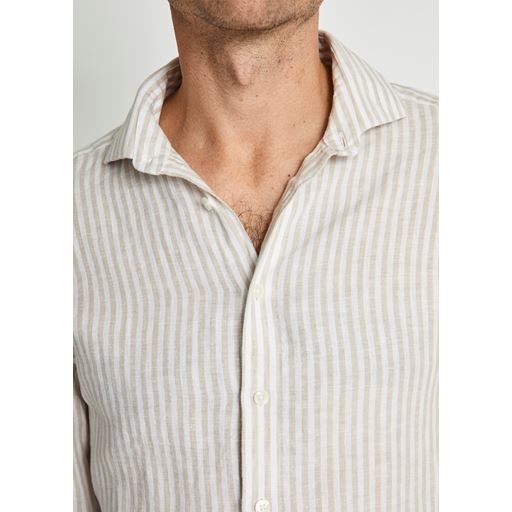 Bruun & Stengade Sydney Skjorte, Sand/White, L