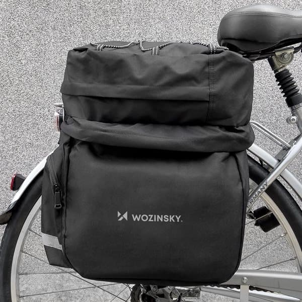 Stor 60L cykeltaske med regnslag og reflekser