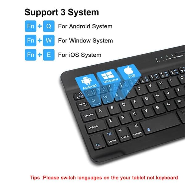 Universal Bluetooth Tablet Keyboard Case For Samsung Galaxy Tab S9 FE 10.9″