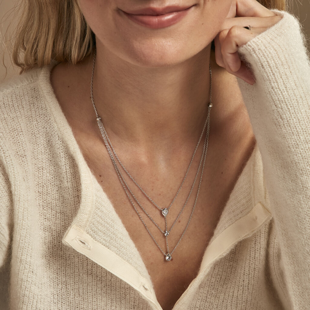 Collier Shanene Argent Blanc Oxyde De Zirconium
