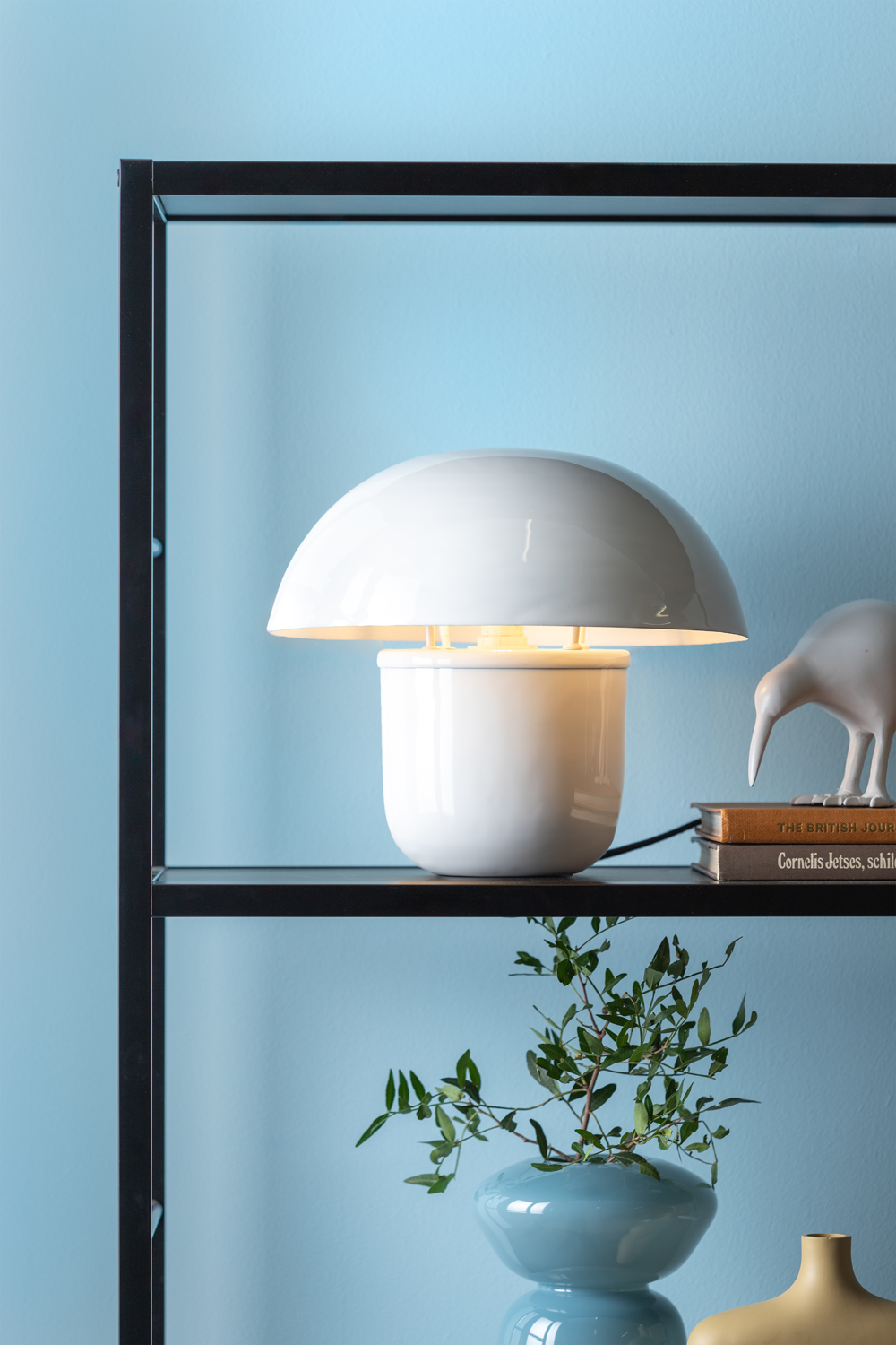 Table lamp Fat Mushroom enamel white