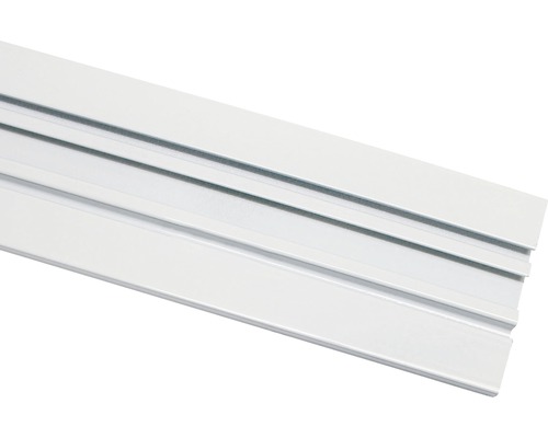 Witte aluminium gordijnrail, dubbel spoor, 150 cm