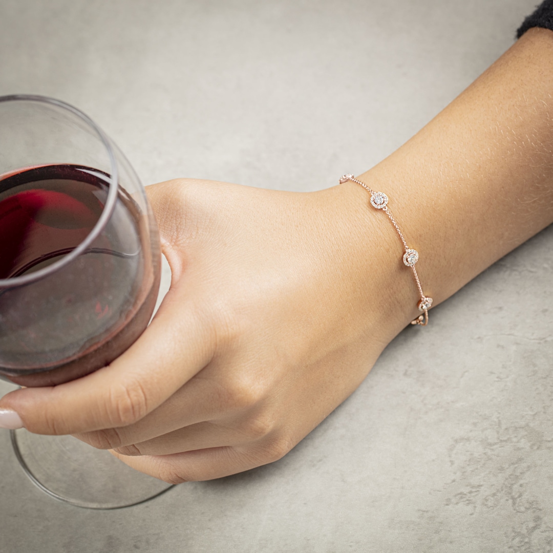 1.00 Karat Diamantarmband 750/18 K Roségold