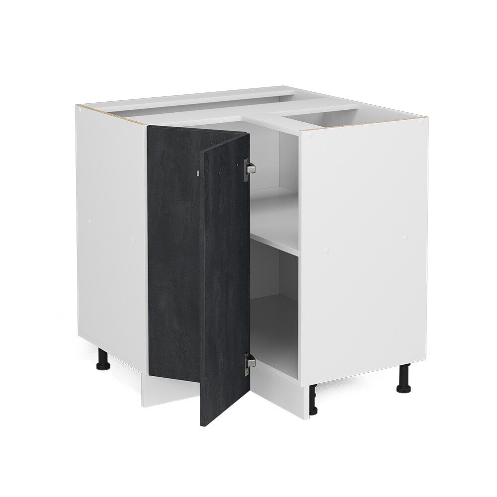 Vicco Eckunterschrank R-Line Schwarz Beton Weiß 87 cm ohne Arbeitsplatte