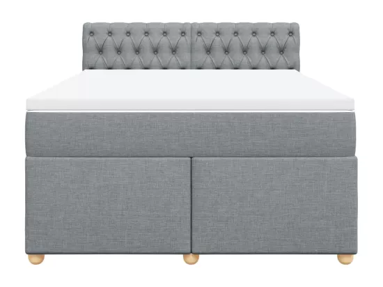 Sommier à lattes de lit avec matelas Gris clair 160x200cm Tissu