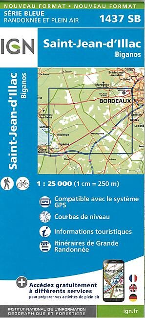 IGN - 1437 SB SAINT JEAN D ILLAC 1 25 000