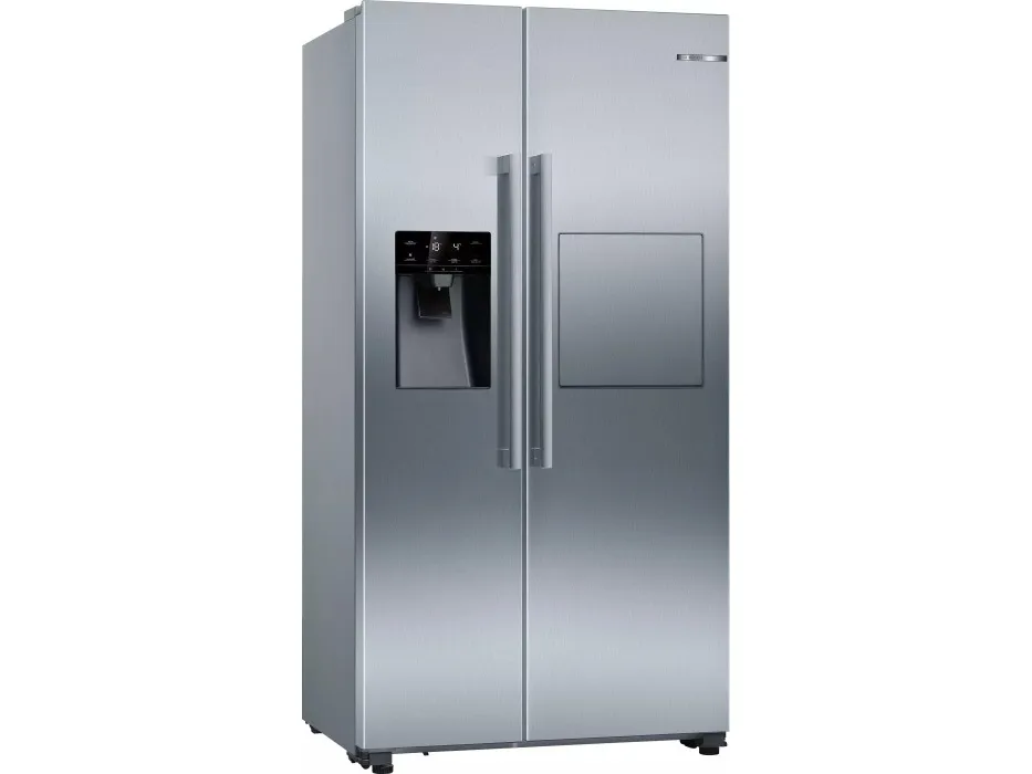 Bosch Serie | 6 KAG93AIEP - Køleskab/fryser - side ved side med vanddispenser, isdispenser - fritstående - bredde: 90.8 cm - dybde: 70.7 cm - højde: 178.7 cm - 531 liter - Klasse E - rustfrit stål
