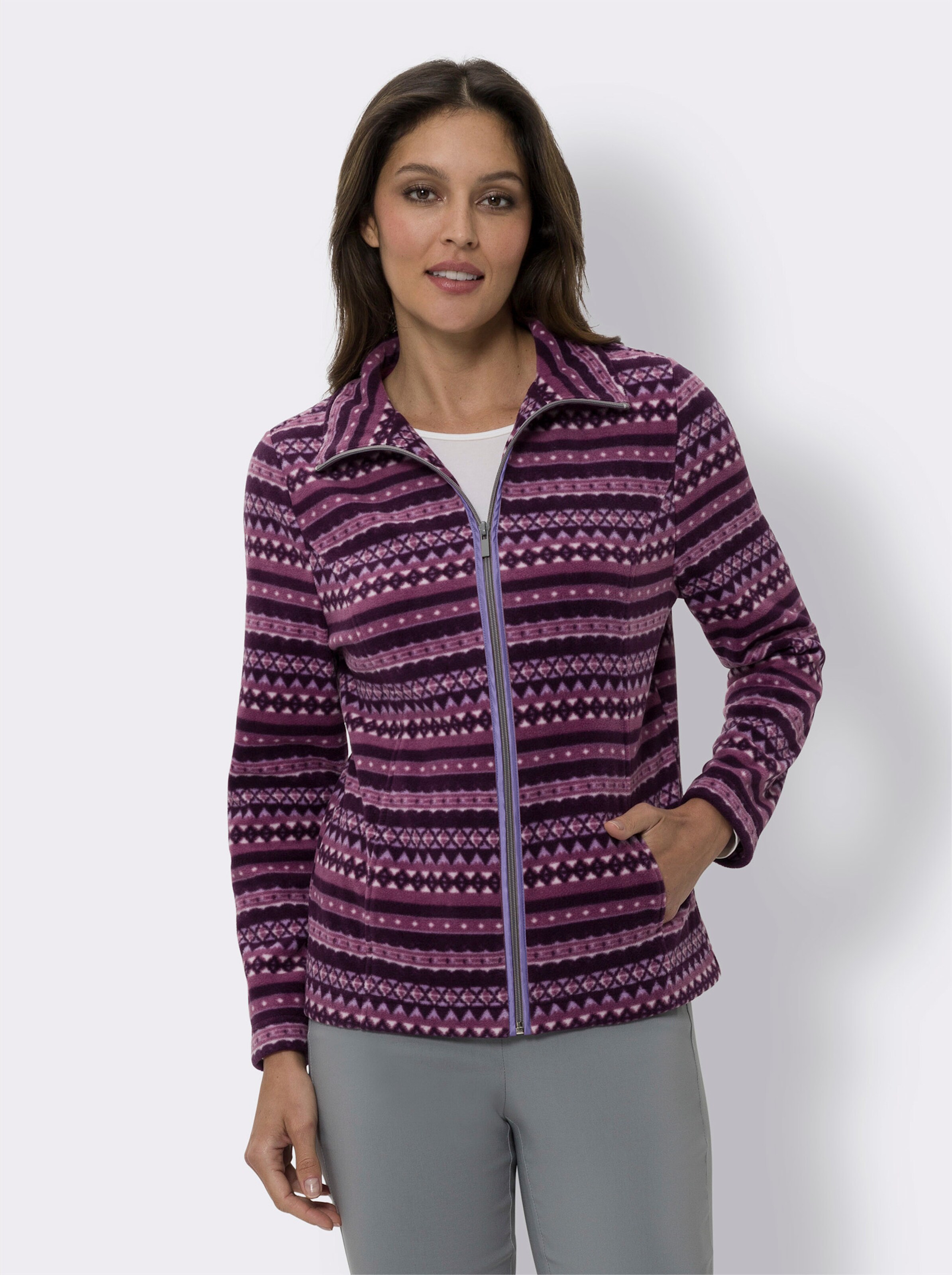 Fleecejacke mit wärmendem Stehkragen