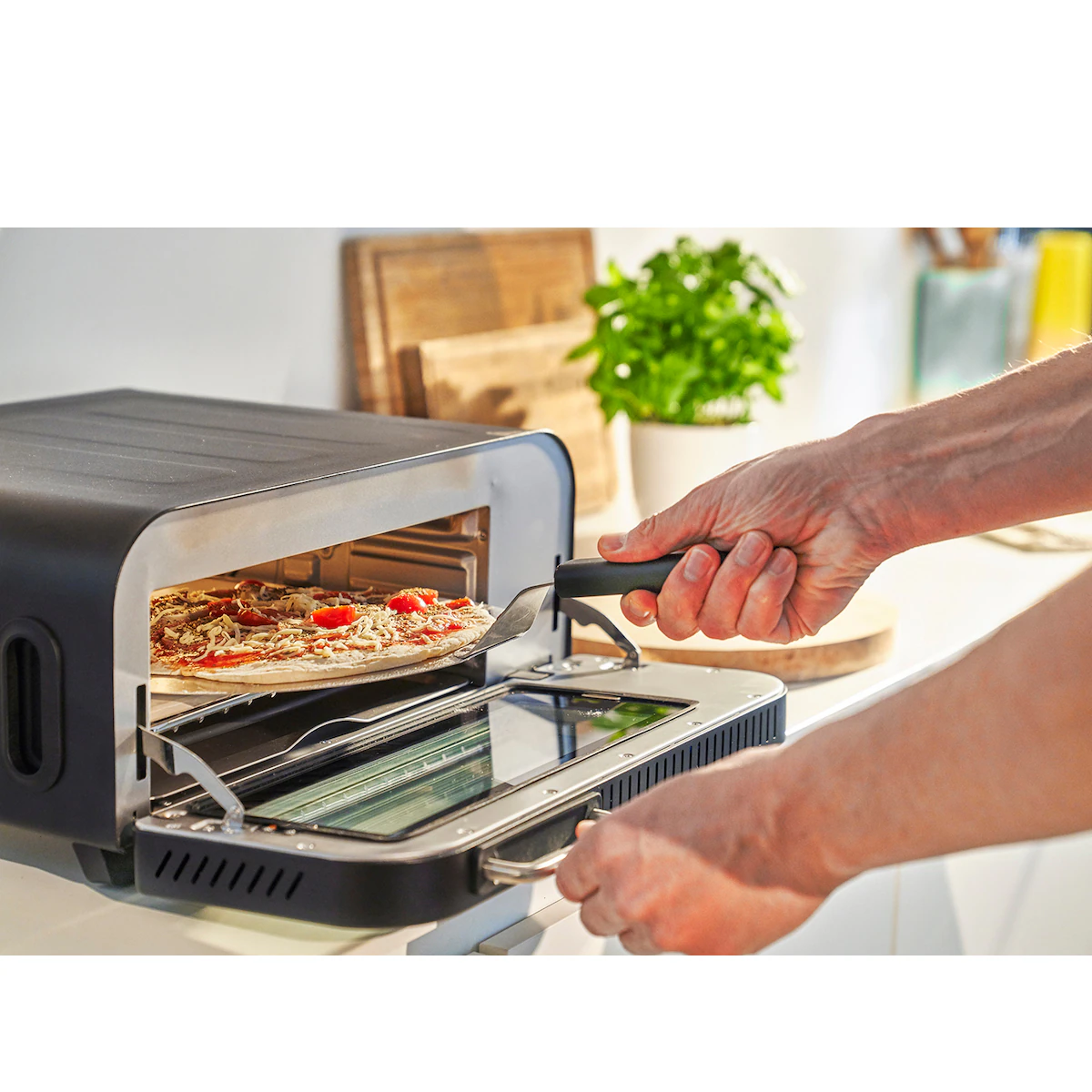 Severin Pizzaovn elektrisk Svart stål