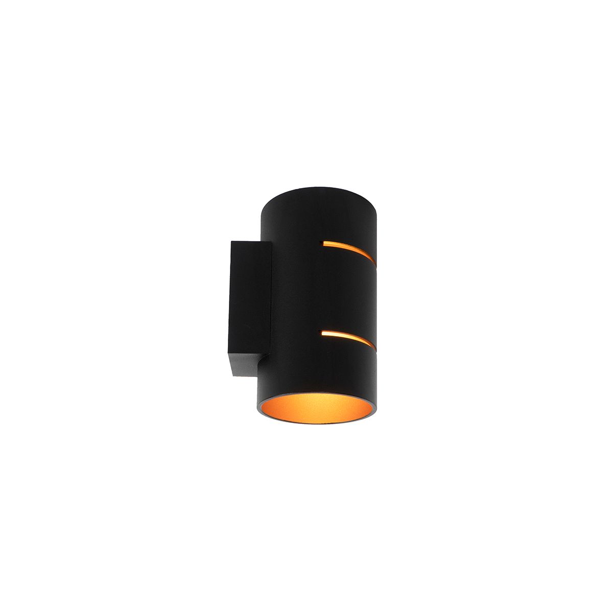 Smart wandlamp zwart met gouden binnenkant incl. Wifi G9 - Ria
