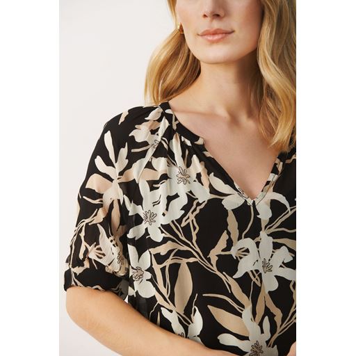 Part Two PopsyPW Bluse, Black Flower Print, 34