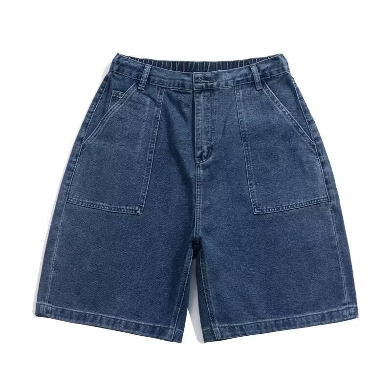 Acrius - Denim shorts met hoge taille en wijde pijpen